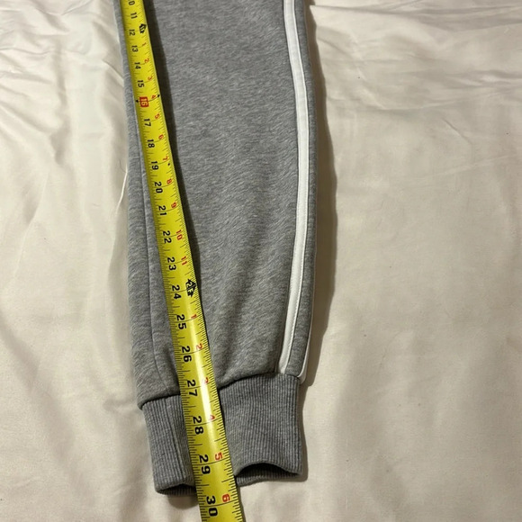 Adidas women’s Joggers Essentials 3-stripes French Terry Cuffed Pants, Gray XS - Picture 8 of 12